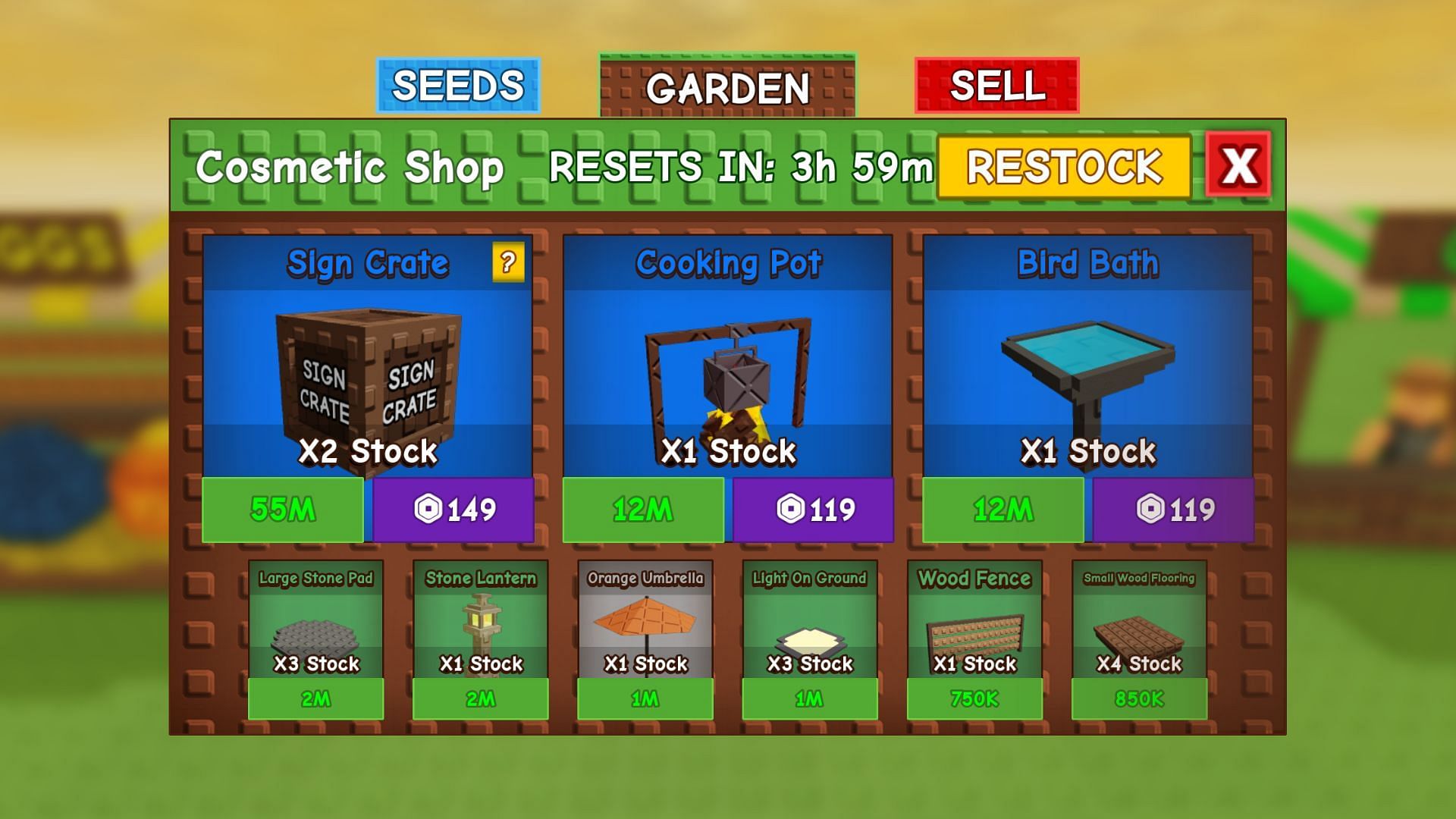 The Fun Crate might not be in stock, and you must wait for the shop to restock (Image via Roblox)